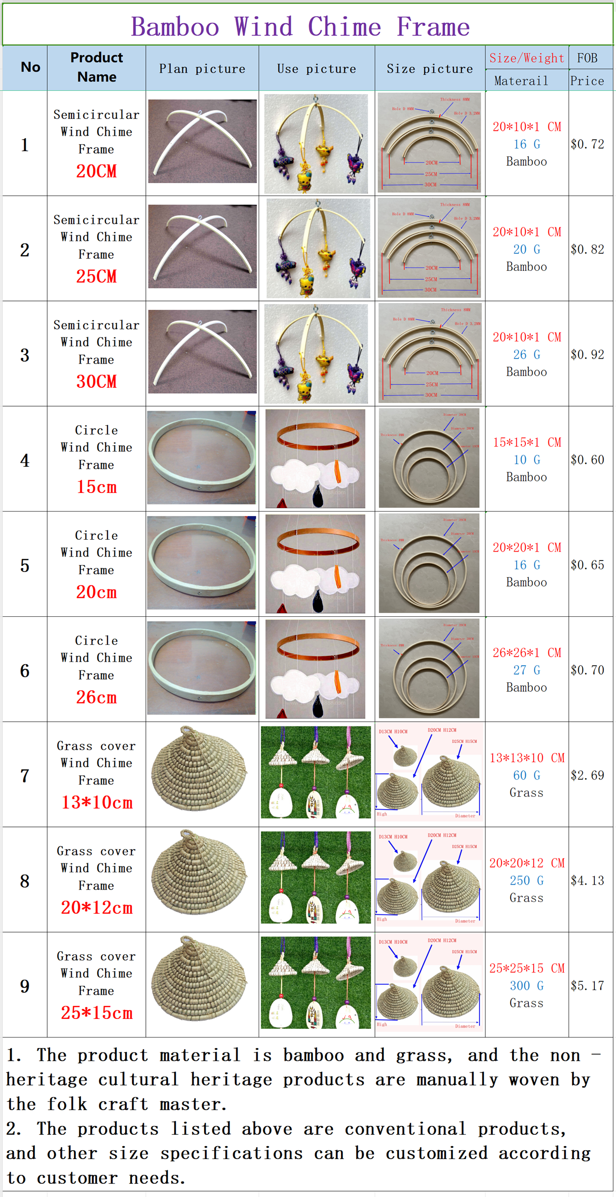 Bamboo circle wind chime stand —Product introduction